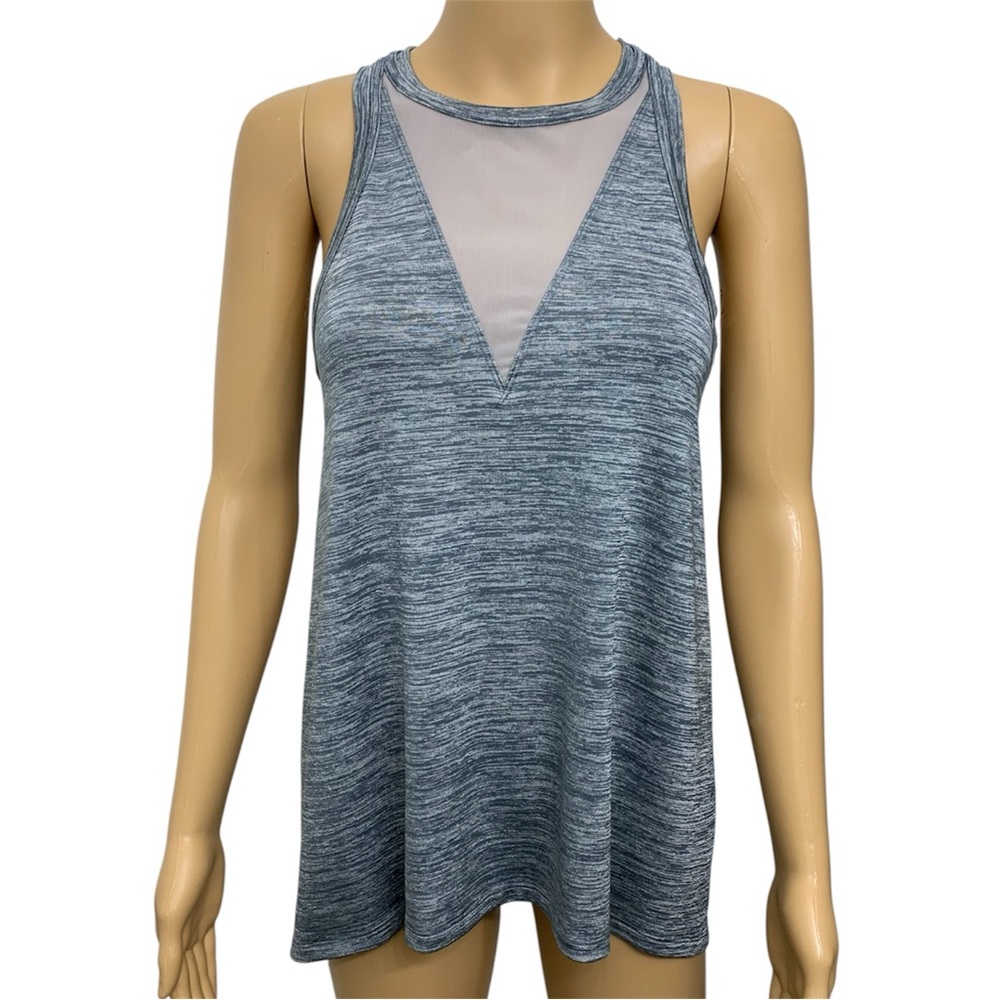 Athleta Utopia Heather Gray Mesh Racerback Tank Top women’s size XS
